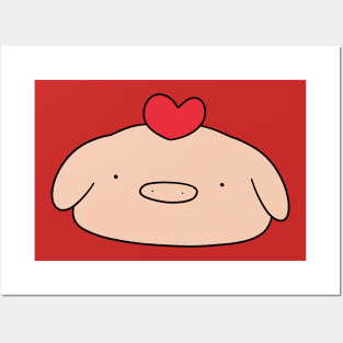 Heart Pig Face Posters and Art